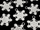 Metal parts Holy Charm [Metatron Cube] 20x23mm Silver color 1pc