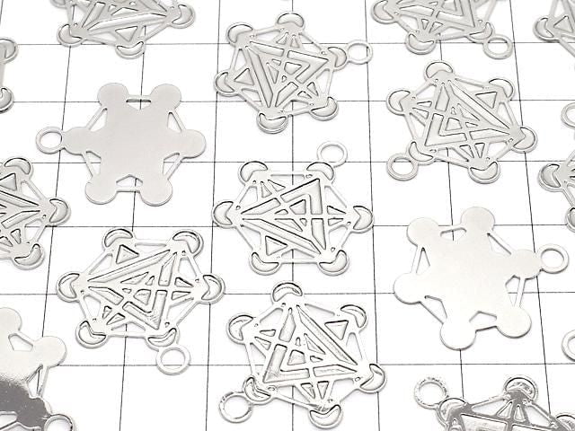 Metal parts Holy Charm [Metatron Cube] 20x23mm Silver color 1pc