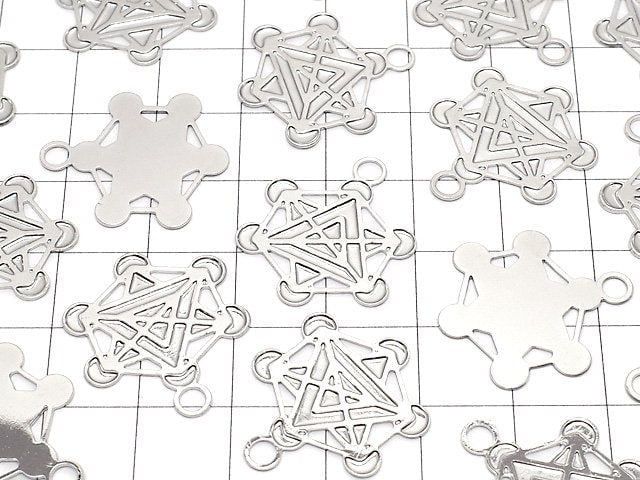 Metal Parts Holy Charm [Metatron Cube] 20 x 23 Silver Color 1 pc $0.99!