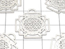 Metal parts Holy Charm [Yantra] 21x20mm Silver color 1pc