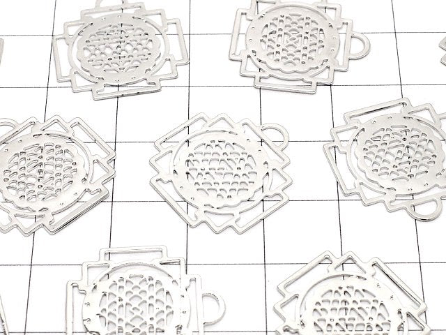 Metal Parts Holy Charm [Yantra] 21 x 20 Silver Color 1 pc $0.99!