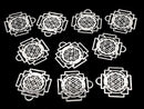 Metal parts Holy Charm [Yantra] 21x20mm Silver color 1pc
