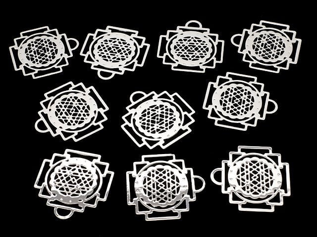 Metal Parts Holy Charm [Yantra] 21 x 20 Silver Color 1 pc $0.99!