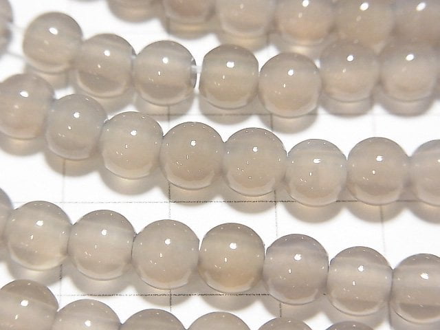 Gray Onyx AAA Round 6mm [1.5mm hole] 1strand beads (aprx.14inch / 34cm)