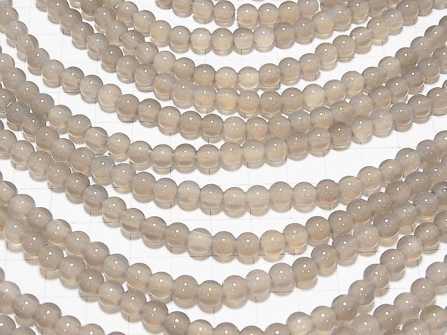 Gray Onyx AAA Round 6mm [1.5mm hole] 1strand beads (aprx.14inch / 34cm)