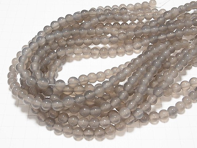 1strand $6.79! Gray Onyx AAA Round 8mm [2mm hole] 1strand beads (aprx.14inch / 35cm)