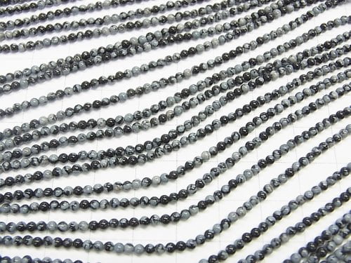 1strand $4.79! Snowflake Obsidian Round 2mm 1strand beads (aprx.15inch / 38cm)