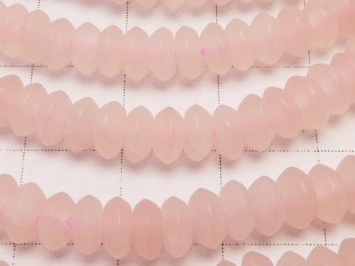 1strand $6.79! Frost Rose Quartz Roundel 5 x 5 x 3 mm 1strand beads (aprx.15 inch / 38 cm)