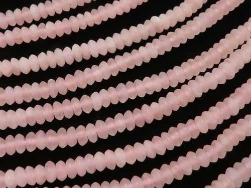 1strand $6.79! Frost Rose Quartz Roundel 5 x 5 x 3 mm 1strand beads (aprx.15 inch / 38 cm)