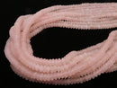 1strand $6.79! Frost Rose Quartz Rondelle 5 x 5 x 3 mm 1strand beads (aprx.15 inch / 38 cm)