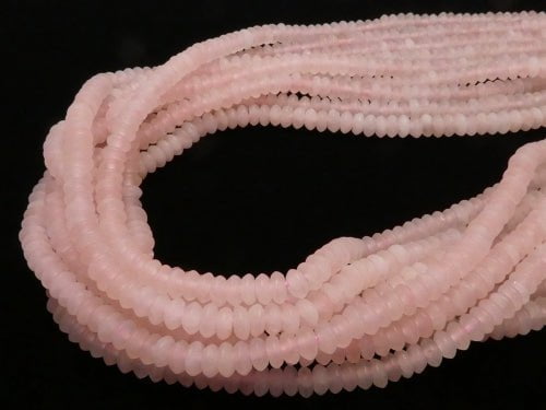 1strand $6.79! Frost Rose Quartz Roundel 5 x 5 x 3 mm 1strand beads (aprx.15 inch / 38 cm)