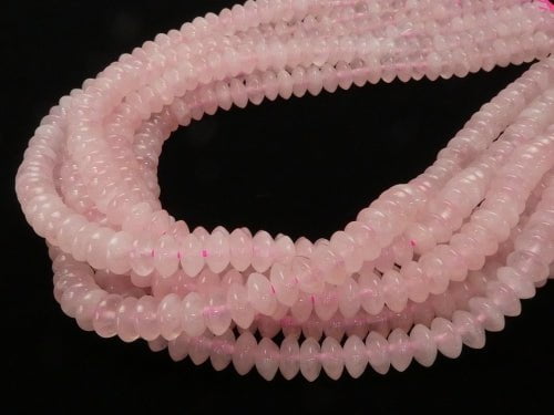 1strand $9.79! Rose Quartz AA++ Roundel 8x8x4mm 1strand beads (aprx.15inch/38cm)