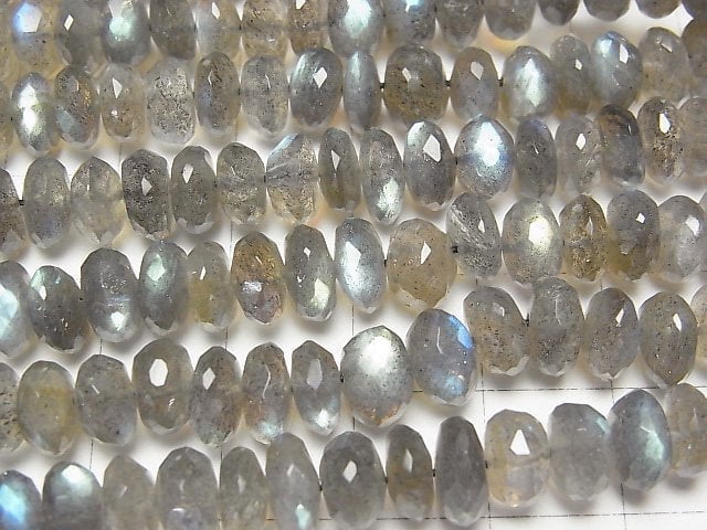 [Video]High Quality Labradorite AAA Faceted Button Rondelle half or 1strand beads (aprx.9inch/24cm)