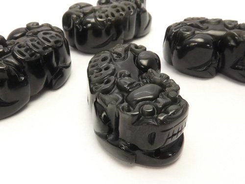 Carving, Obsidian Gemstone Beads