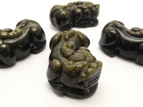 Carving, Obsidian Gemstone Beads