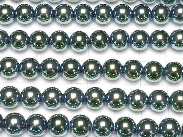 [Video]Hematite Round 8mm Metallic Green 1strand beads (aprx.15inch/38cm)