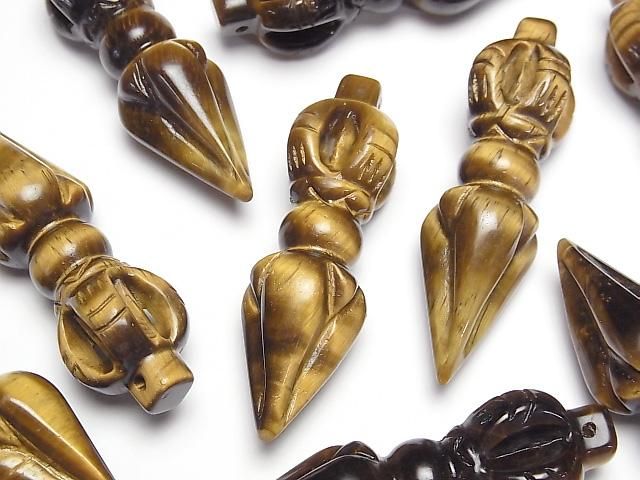 [Video] Yellow Tiger's Eye AA++ Phurpa 51x15x15mm 1pc