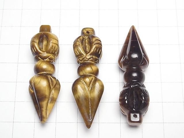 [Video] Yellow Tiger's Eye AA++ Phurpa 51x15x15mm 1pc