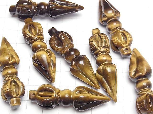 [Video] Yellow Tiger's Eye AA++ Phurpa 51x15x15mm 1pc