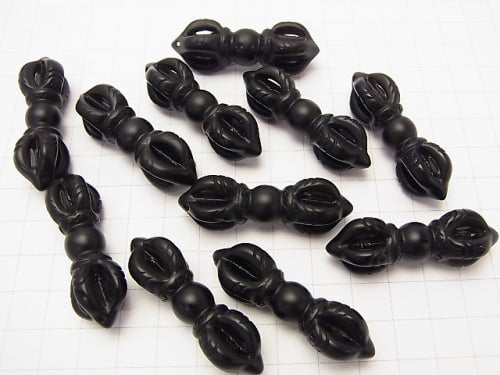 Frost Black Obsidian AAA Vajra 45x15x15mm 1pc