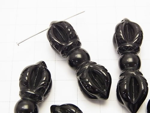 1pc $11.79! Black Obsidian AAA Vajra 45x15x15 1pc