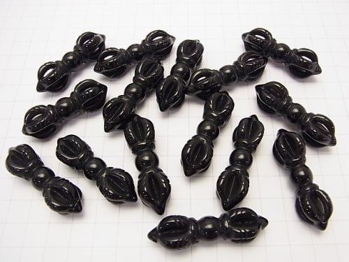 1pc $11.79! Black Obsidian AAA Vajra 45x15x15 1pc