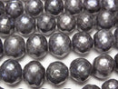 [Video] Faceted Fresh Water Pearl Semi Round 9-10mm navy 1strand beads (aprx.15inch / 36cm)