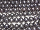 [Video] Faceted Fresh Water Pearl Semi Round 9-10mm navy 1strand beads (aprx.15inch / 36cm)