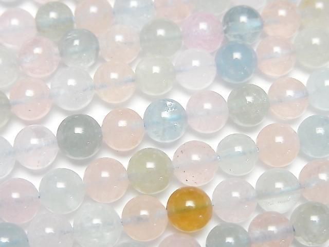 [Video] Beryl Mix (Multicolor Aquamarine) AAA Round 6mm Half or 1strand Beads (approx. 15 inches/38 cm)