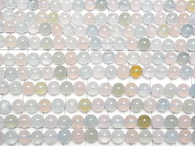 [Video] Beryl Mix (Multicolor Aquamarine) AAA Round 6mm Half or 1strand Beads (approx. 15 inches/38 cm)