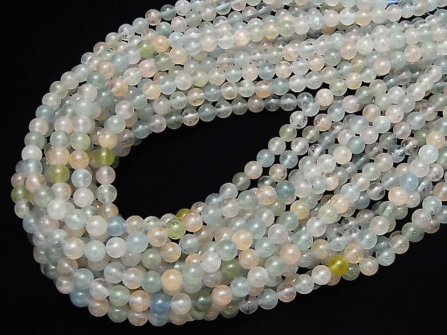 [Video] Beryl Mix (Multi Color Aquamarine) AAA Round 6mm half or 1strand beads (aprx.15inch / 38cm)