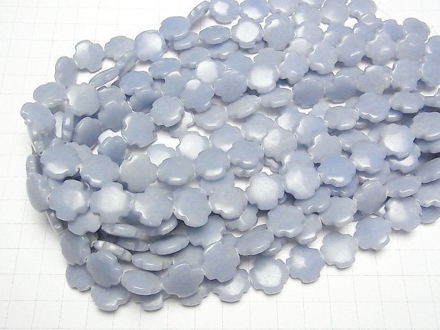 Angelite AAA - Cross 15 x 15 x 5 mm half or 1 strand (apr x 15 inch / 38 cm)