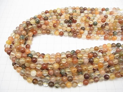 Multicolor Rutilated Quartz AA ++ Round 6 mm half or 1 strand beads (aprx.15 inch / 38 cm)