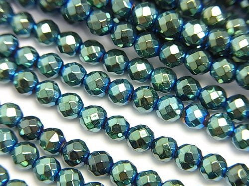 Faceted Round, Hematite Gemstone Beads