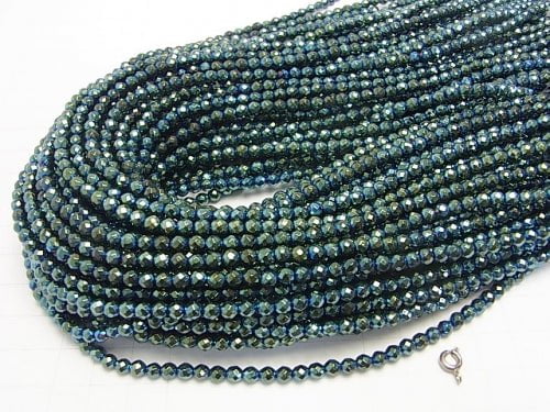 [Video] 1strand $7.79! Hematite 32 Faceted Round 4 mm metallic green 1 strand beads (aprx.15 inch / 36 cm)