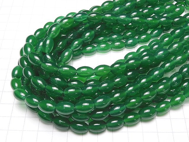 Green Onyx AAA Rice 12x8x8mm 1strand beads (aprx.15inch / 37cm)