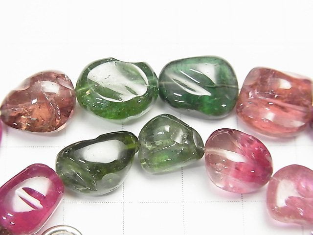 [Video] [One of a kind] Top Quality Multicolor Tourmaline AAAA Rough Nugget Necklace NO.1