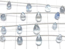 [Video] High Quality Santa Maria Aquamarine AAA- Drop Faceted Briolette 1strand (5pcs)