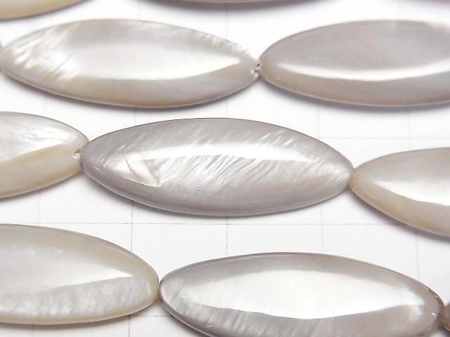 [Video] Greige color Shell Marquise 29x10x4mm 1-strand beads (approx. 13inch/33cm)