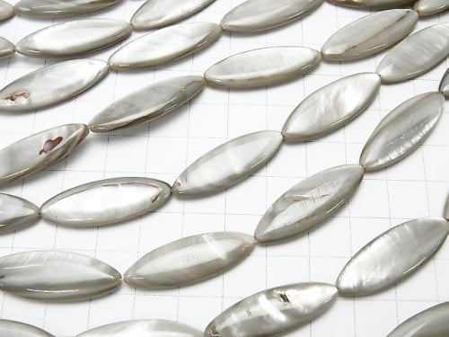 Gray color Shell Marquise 30x10x4mm 1strand beads (aprx.13inch / 33cm)