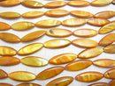 Satin Gold Color Shell Marquise 30x10x4mm 1strand beads (aprx.14inch / 34cm)