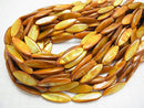 Satin Gold Color Shell Marquise 30x10x4mm 1strand beads (aprx.14inch / 34cm)