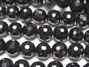 [Video]High Quality! Black Spinel AAA 128Faceted Round 8mm half or 1strand beads (aprx.15inch/36cm)