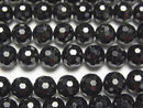 [Video]High Quality! Black Spinel AAA 128Faceted Round 8mm half or 1strand beads (aprx.15inch/36cm)