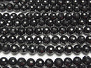 [Video]High Quality! Black Spinel AAA 128Faceted Round 8mm half or 1strand beads (aprx.15inch/36cm)