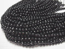 [Video]High Quality! Black Spinel AAA 128Faceted Round 8mm half or 1strand beads (aprx.15inch/36cm)