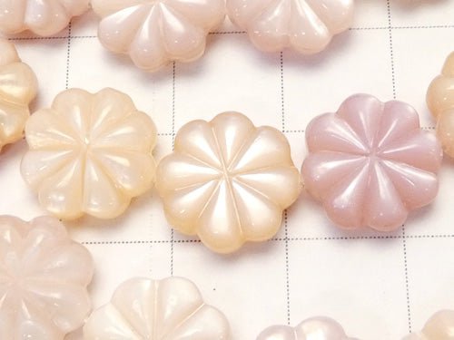 High Quality Pink Shell AAA Flower (Both Side Finish) 12 x 12 x 4 mm 1/4 or 1strand beads (aprx.15 inch / 36 cm)