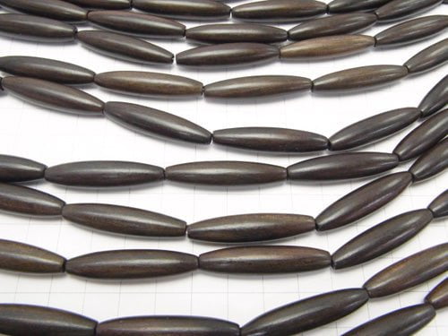 1strand $6.79! Ebony Wood  Rice 35x8x8mm 1strand beads (aprx.15inch/36cm)