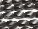 Ebony Wood  4Faceted Twist Faceted Rice 15x8x8mm 1strand beads (aprx.15inch/38cm)