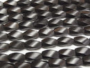 Ebony Wood  4Faceted Twist Faceted Rice 15x8x8mm 1strand beads (aprx.15inch/38cm)